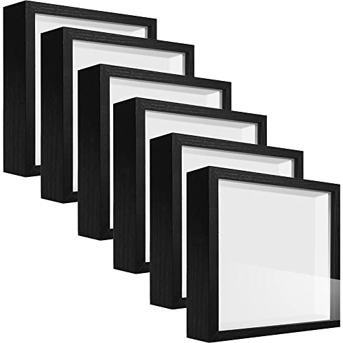 5x5 Small Shadow Box Frame Display Case , Display Case Box for Memorabilia, Medal, Wedding Memories, Crafts, Tickets and Photos, Picture Frame for Wall and Tabletop (6packs-Black, 5x5) - color: 6packs-black, size: 5x5