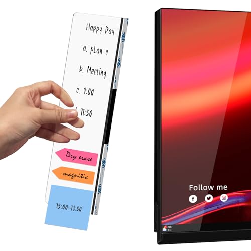 Crpich Small Transparent Memo Board – 10.6" x 3.3", 1 Pack Clear Acrylic Monitor Side Note Holder with 3M Adhesive for Desk Organization - style: 10.6" X 3.3"-Clear-1Pack