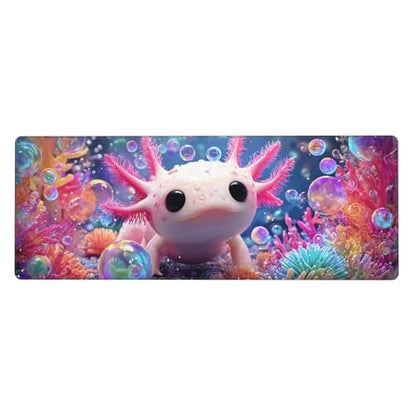 Axolotl Mouse Pad Extended Large Gaming Mouse Pad XL Stitched Edges for Gamer Home Office 31.5 X 11.8 Inch - color: Axolotl