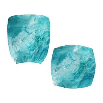 Blue Marble Print Office Chair Covers for Women Stretchable Office Chair Seat Cover 2 Piece Washable Gaming Chair Cover Universal Fit Wheelchairs,Computer Chairs,Gaming Chairs - color: Blue Marble Print