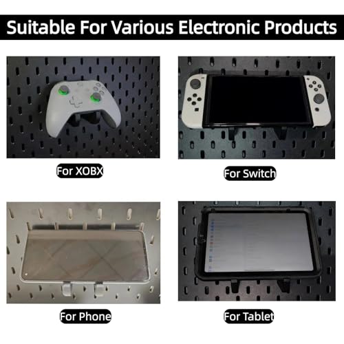 2Pcs Game Controller Holder for IKEA Skadis Pegboard, Controller Wall Stand Mount, Compatible with Xbox/PlayStation/Nintendo Game Controllers/Game Pads/Headphone