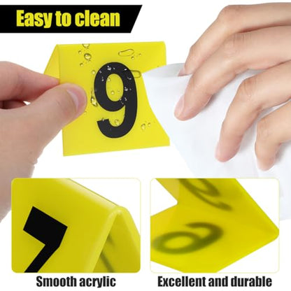 Tofficu Reusable Acrylic Number Markers Double-Sided Table Number Signs 1-10 for Restaurant Banquets Game Supplies and Event Seating