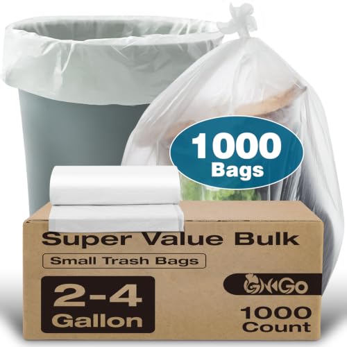 Small Trash Bags 2-4 Gallon Trash Bag 1000 Count | Super Value Small Garbage Bags Bathroom Mini Trash Bags Unscented, Clear Wastebasket Bin Liners, Plastic Bags - style: 2-4 Gallon