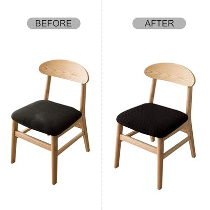 Genina Seat Covers for Dining Room Chair Seat Slipcovers Kitchen Chair Covers (Black, 2 Pcs) - color: Black, size: 2 PCS