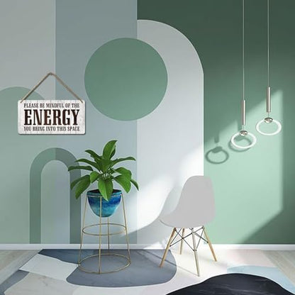 Positive Affirmations Wall Decor Good Vibes Only Sign Bedroom Door Decor Please Be Mindful Of The Energy You Bring Into This Space Signs Zen Pictures Home Spiritual Decor Hanging Signs 12x6 In