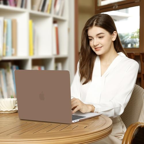 MOSISO Compatible with MacBook Air 13 inch Case M1 2021 2020 2019 2018 Release A2337 A2179 A1932 Touch ID, Plastic Hard Shell Cover&Keyboard Cover for MacBook Air 13.3 inch Case M1, Caramel Brown - color: Caramel Brown