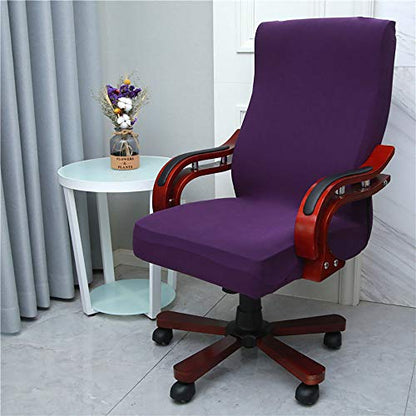 Melaluxe Office Chair Cover - Universal Stretch Desk Chair Cover, Computer Chair Slipcovers (Size: L) - Purple - color: Dark Purple, size: Large Chair Cover