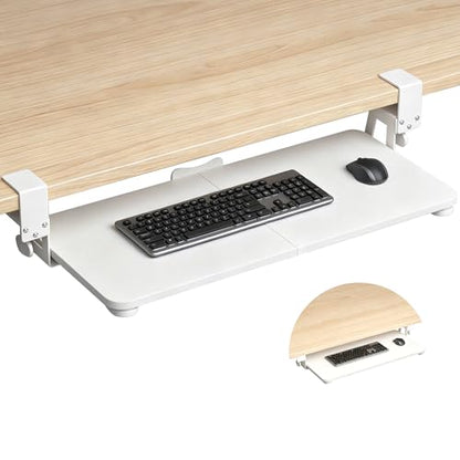 XINLEI Keyboard Tray Under Desk Large C-Clamp 25.6” (30” Including Clamps) x 11.8” Slide-Out Platform Computer Drawer Pull Out Keyboard & Mouse Tray White DSF4W - style: DSF4 White
