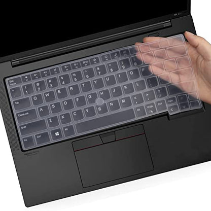Keyboard Cover for 2024 2023 Lenovo Thinkpad x1 Carbon Gen 11/10 14", ThinkPad T14 T14s L14 P14s Gen 5/Gen 4/Gen 3, X1 Yoga Gen 8/7, E14 Gen 6/5 (Not Fit T14 L14 P14s Gen 2 1, E14 Gen 4/3) - color: Clear