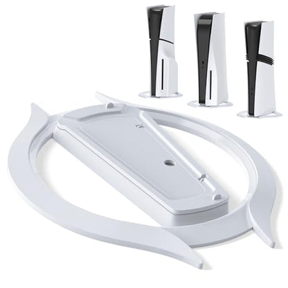 playvital Vertical Stand for ps5/Slim/Pro/Standard Console Disc & Digital, Space-Saving Holder Base Accessories for ps5/Pro/Slim with Anti-Slip Pads, Enhanced Stability - White - color: White