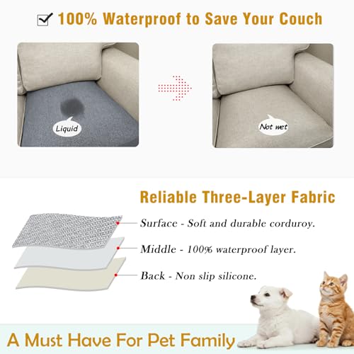 Couch Arm Covers, Waterproof Armrest Cover for Sofa, Loveseat, Armchair, Non-Slip Recliner Arm Cover, Sofa Arm Covers, Headrest Cover, Arm Chair Covers Set of 2 (Dark Gray, 26"×26") - color: Dark Gray, size: 26" x 26" - 2 pcs