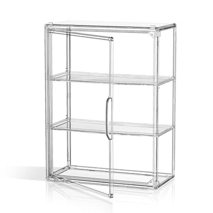 Clear 3 Tiers Acrylic Display Case for Figures Collectibles 1 Pack Wall Mounted Hobby Figurine Display Case with Shelves, Display Shelf Storage Box for Action Figures, Car Model - size: XL-1 Pack