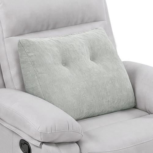 Back Support Pillow for Recliner Soft Dual Layer Lumbar Support Pillow with Shredded Memory Foam Ergonomic Orthopedic Couch Lumbar Cushions for Elderly Lower Back Pain Relief Light Grey - color: Light Grey