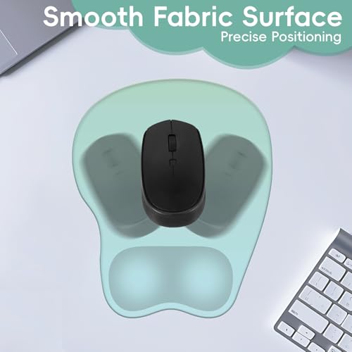 Mouse Pad with Wrist Rest Ergonomic Mouse Pad with Comfortable M-Shape Pain Relief Wrist Support Non-Slip PU Base Mousepad for Laptop, Office & Home (Cyan) - color: Cyan