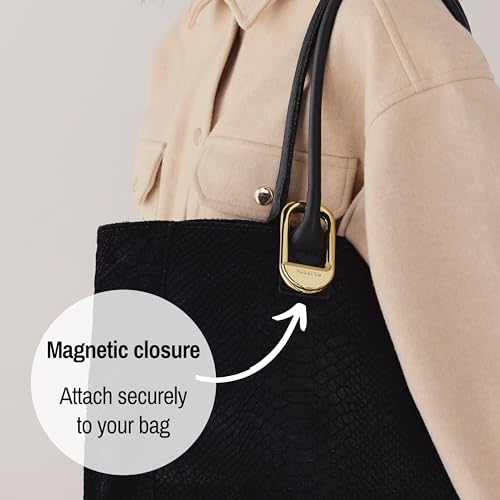 FLIP Bag Hook - Newly Redesigned. Portable Purse Hanger for Table with Magnetic Closure - Now Holds up to 50 lbs (Gold) - color: Gold