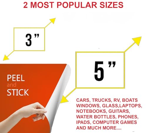 2 (Pieces) 3" and 5" Game Sticker, Waterproof Vinyl Decals for Many Purpose Like Cars, Trucks, Laptops, Phones, Windows and More