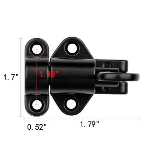 INIRET 2 Packs Self-Closing Latches，Black Spring Door Lock，Resilient Bolt Latch Aluminum Alloy Safety Automatic Spring Barrel Door Lock with Screws，Used for Wooden Door，Wooden Window and Cabinet etc - color: Black