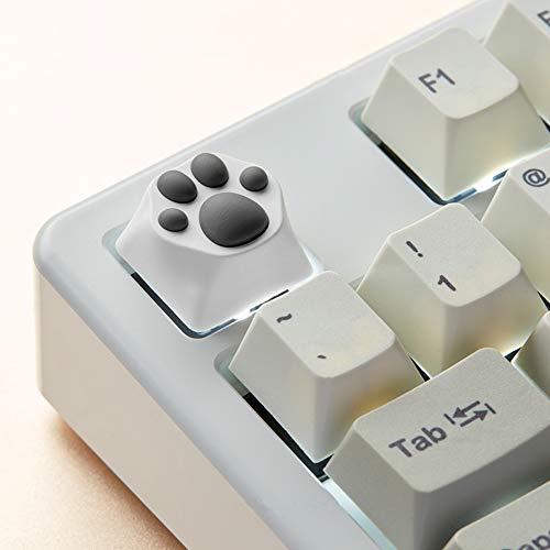 SYA ZOMOPLUS Cute Cat-Claws Keycap - 3D Model OEM Profile Custom Key Caps for Cherry MX Switches Mechanical Gaming Keyboard - Catpaw ESC-Key (WhiteGray-1pcs) - color: WhiteGray-1pcs