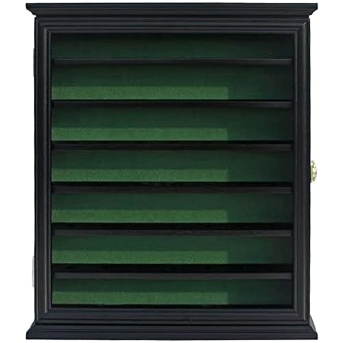 DisplayGifts 49 Golf Ball Display Case Cabinet Wall Rack Holder Frame with 98% UV Protection Acrylic Door Lockable, Great Golfer's Gift Black Finish - color: Black