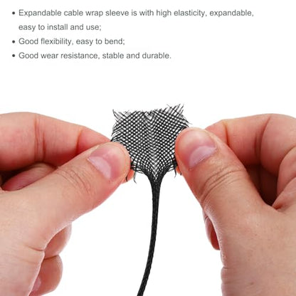uxcell Expandable Sleeving, 1/4-inch 100ft Cable Sleeve, Black - color: Black, size: 1/4" x 100 Ft