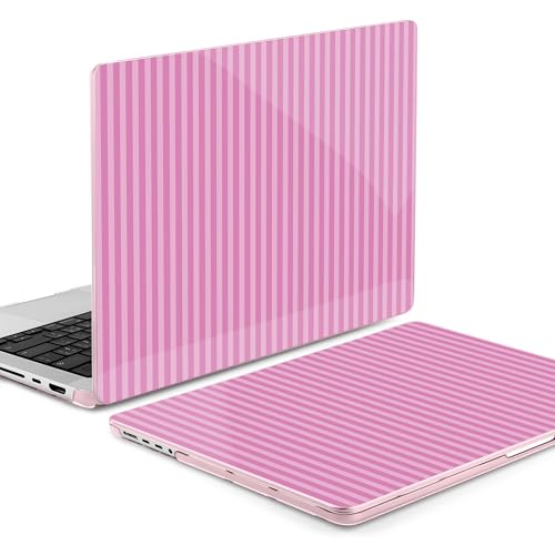 DONGKE Compatible with MacBook Pro 16 Inch Case (2026-2021 Release, M5 M4 M3 M2 M1 Pro/Max Chip), Plastic Hard Shell with Keyboard Cover & Screen Protector for MacBook Pro 16", Pink Stripes - color: Pink Stripes