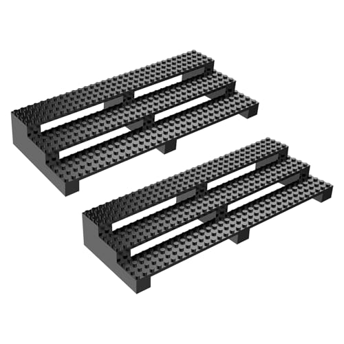 2 Pack Brick Minifigure Display Stand - 3-Tier Display Case for Lego Mini Figures - Holds 66 Figures - Black Stylish Organizer for Collectors | Great Gift for Minifigure Lovers - size: 2 Pack 3-Tier