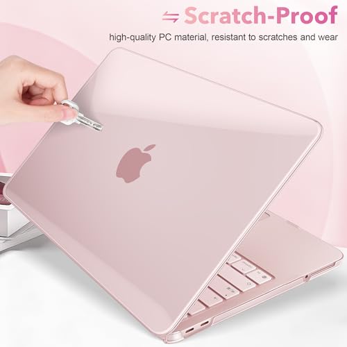 May Chen for MacBook Neo 13 inch Liquid Retina Display ((2026 Release A3404), Slim & Lightweight Protective Case with Screen Protector&Keyboard Cover&Dust Plug, Crystal Blush - color: Crystal Blush