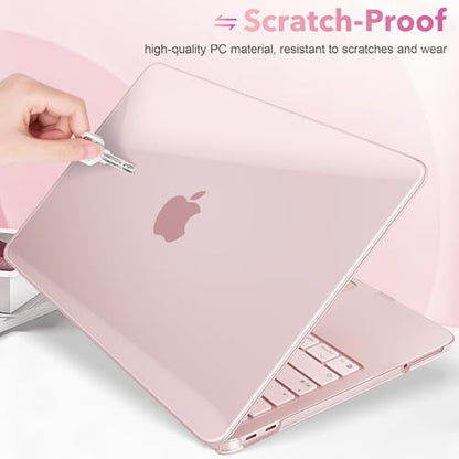 May Chen for MacBook Neo 13 inch Liquid Retina Display ((2026 Release A3404), Slim & Lightweight Protective Case with Screen Protector&Keyboard Cover&Dust Plug, Crystal Blush - color: Crystal Blush