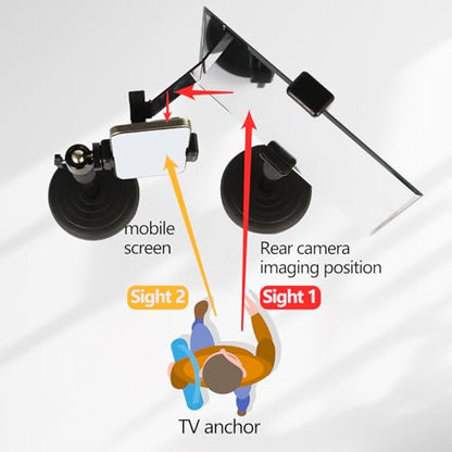 WICBRO Desktop Phone Rear Camera Selfie Stand Set, Under The Premise of Ensuring That The Phone Screen can be Seen, Use Rear Camera to Record The Front,Perfect for Selfie & TikTok & Live Streaming