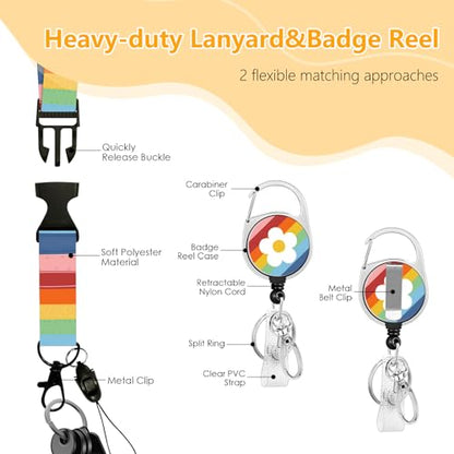 Inspirational Quote Badge Holder with Lanyard, Funny ID Badge Holder with Retractable Reel Clip and Keychain, Vertical Identity Card Cover Case Protector Gift for Women Nurse Teacher - color: Inspirational Quote-multicolor