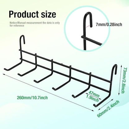 4 Pack Metal Grid Wall Hanging Hooks, Grid Wall Accessories, Heavy Duty Storage Hooks Rack for Door Back Wall Mount Storage and Display, Hook Attachment for Wire Shelving (4 x Hanging Hooks（Black）)