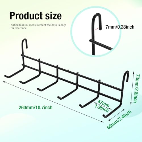 4 Pack Metal Grid Wall Hanging Hooks, Grid Wall Accessories, Heavy Duty Storage Hooks Rack for Door Back Wall Mount Storage and Display, Hook Attachment for Wire Shelving (4 x Hanging Hooks（Black）)