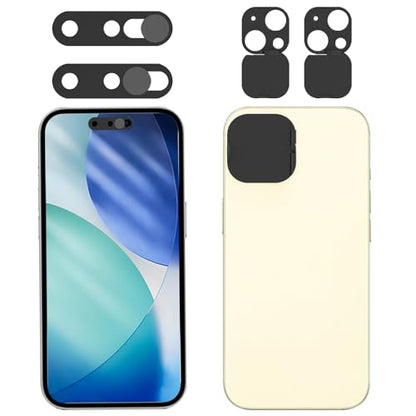 Front Camera Cover Compatible for iPhone 15/15 Plus with Rear Lens Cover,Protect Privacy and Security But Not Affect Facial Recognition（2Pack）-2025 Updated Version - size: 15/15Plus