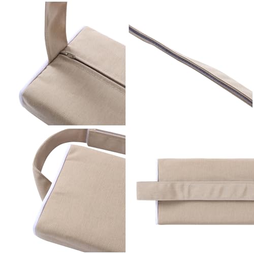 Enipate Outdoor Chaise Lounge Head Pillow, Pack of 2 Water Resistant Headrest Pillows with Elastic Band for Pool Patio Chairs - color: Khaki