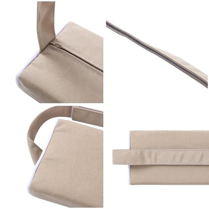 Enipate Outdoor Chaise Lounge Head Pillow, Pack of 2 Water Resistant Headrest Pillows with Elastic Band for Pool Patio Chairs - color: Khaki
