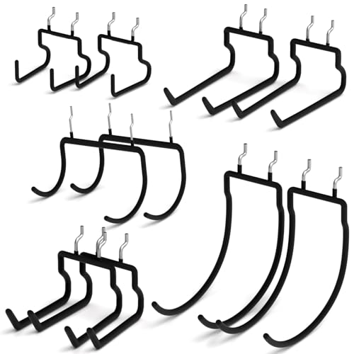 INCLY 10 Pack Heavy Duty Pegboard Hooks, 1/4" Pegboard Drill Holder Tool Utility Hooks, Peg Board Tool Hangers Accessories for Hanging Power Tools, Drill, Hammer, Workbench, Garage - size: 10 Pack