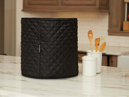 Covermates Keepsakes - Round Appliance Cover - Dust Protection - Stain Resistant - Washable - Appliance Cover, Black - color: Black Quilted Polyester, size: 11DIAMETER x 12H