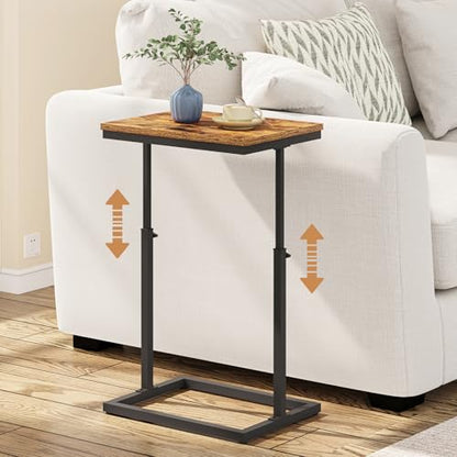 TUTOTAK End Table, Side Table, Tall Couch Table, Sofa Table, Living Room, Bedroom，Brown TB01BB083P - color: Brown, size: 1 Pack, style: Large