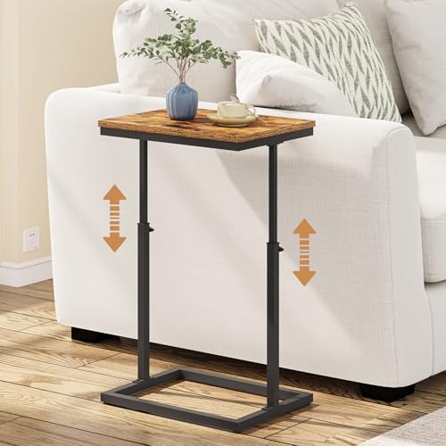 TUTOTAK End Table, Side Table, Tall Couch Table, Sofa Table, Living Room, Bedroom，Brown TB01BB083P - color: Brown, size: 1 Pack, style: Large