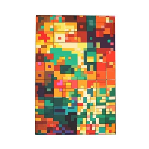 Pixel Art Pattern Wall Art Posters Modern Prints Painting Framed Pictures Artwork Decoration For Living Room Kitchen Bathroom Office Ready To Hang 16"X24" - size: 16"x24"