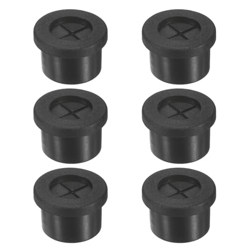 M METERXITY 6-Pack Rubber Grommets for Wiring 14mm Desk Grommet Double-Sided Flexible Cable Cord Grommet Desk Hole Cover for Cables/Wires Through Protection Cable Grommet [Black] - size: 14 mm