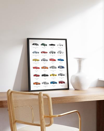 HAUS AND HUES Race Car Poster - Super Car Poster - Made in The USA - Black Frame 16x20 - color: Sports Car, size: 16"L x 20"W, style: Black Framed