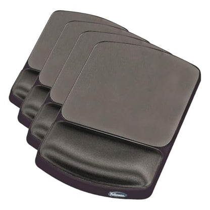 Fellowes Gel Mouse Pad Wrist Support - Graphite (91741) (Pack of 4) - size: 10.1L x 6.3W inches (Pack of 4)
