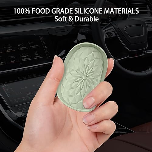 ME.FAN Car Coasters for Cup Holders [4 Pack] - 2.75In Silicone Auto Mug Mats - Universal Non-Slip Recessed Car Interior AccessoriesDesert Sage - color: 4pack-desert Sage