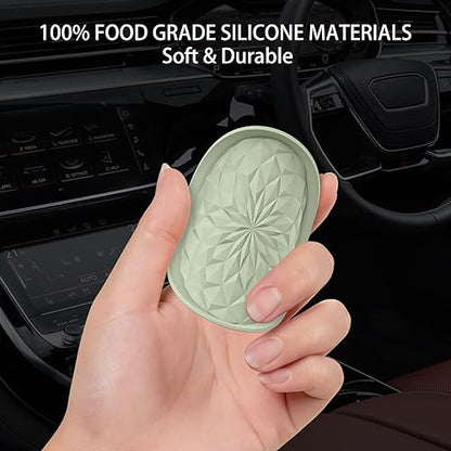 ME.FAN Car Coasters for Cup Holders [4 Pack] - 2.75In Silicone Auto Mug Mats - Universal Non-Slip Recessed Car Interior AccessoriesDesert Sage - color: 4pack-desert Sage