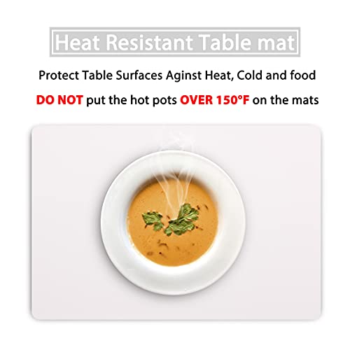 Wipeable Placemats Leather Table Mats Waterproof Heat-Resistant Easy to Clean for Dining Table Set Kitchen Table (2, White) - color: White, size: set of 2