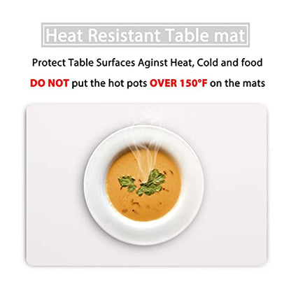 Wipeable Placemats Leather Table Mats Waterproof Heat-Resistant Easy to Clean for Dining Table Set Kitchen Table (2, White) - color: White, size: set of 2