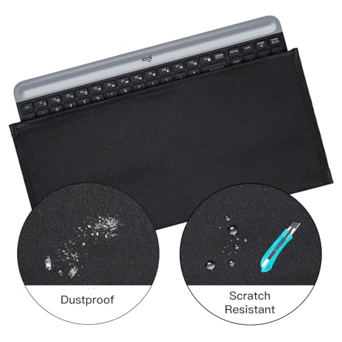 Keyboard Anti Dust Bag Sleeve Pouch for 60%-80% Keys Keyboard, Logitech/Redragon/Havit/Keychron/RK ROYAL KLUDGE/MageGee/Apple Magic Universal Wireless/Wire Computer/Gaming Keyboard Case Cover-Black - color: Black - 16.53 x 7.87 Inch