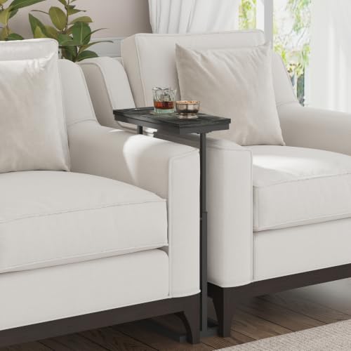 TUTOTAK End Table with Charging Station, Side Table, Tall Couch Table, Sofa Table, Living Room, Bedroom,Grey TB01BY084 - color: Grey, size: 1 Pack, style: With Plug