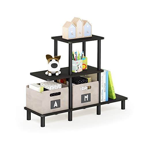 FURINNO Turn-N-Tube 3-Tier Design Display Rack, Espresso/Black - color: Espresso/Black, style: 3-Tiers, Ladder
